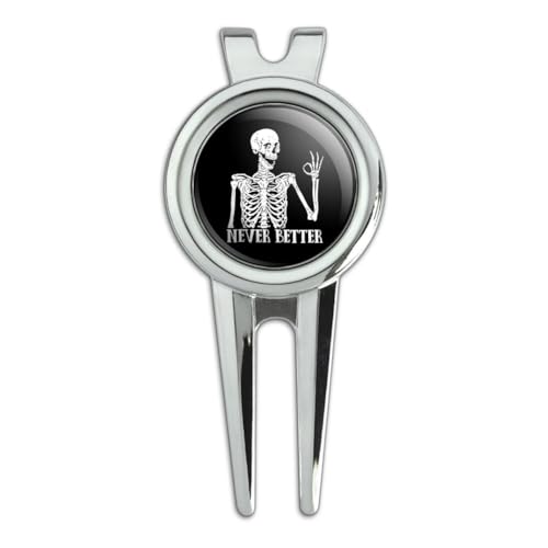 GRAPHICS & MORE Skeleton Never Better Golf Divot Repair Tool and Ball Marker