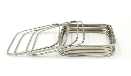 Image of GURJARI JEWELLERS Traditional Oxidised silver Plated Plain SQUARE Bangles (Party & Functions) for Women and Girls- (Set of 12 Bangles)