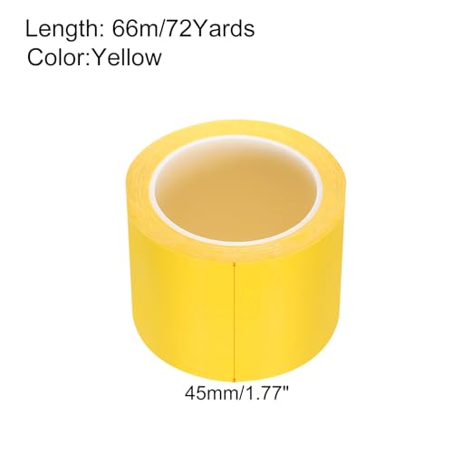 Image of uxcell 1 Rolls Yellow 1.77 Inch x 72 Yards Polyester Film Electrical Tape PET Tape High Temperature Heat Resistant Tape for Transformer Motor Wire 5S Positioning Logo,45mm x 66m