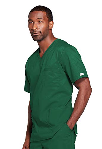 Image of Cherokee Scrubs for Men & Women V-Neck Scrub Top with 4 Pockets, Cotton Blend Soft Stretchy Easy Care Nursing Uniform - 4725