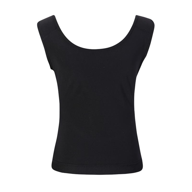 Women Sweat Vest Abdominal Fitness Top for Running Sports Heat Retention Workout Wear | Black | M-image-8