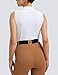 FitsT4 Sports Womens Equestrian Tank Top UPF50+ Sleeveless Horse Riding Shirts Polo Collar Button Up for Workout Golf Tennis White XL
