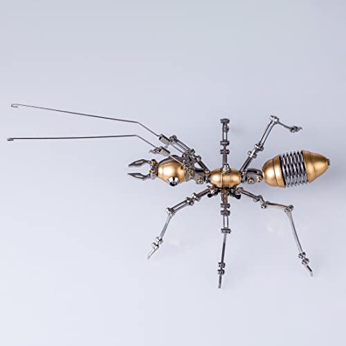 Assemblage d'insectes en métal steampunk, sculpture miniature mécanique 3D haut de gamme