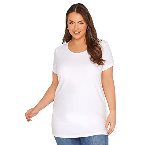 Yours Curve Longline T-Shirt - Women's - Plus Size Curve White