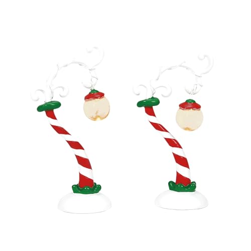 Department 56 Dr. Seuss The Grinch Village Accessories Wonky Streetlights Lit Figurine Set, 3.75 Inch, Multicolor