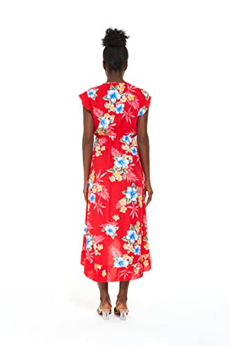 Image of Matchable Family Hawaiian Luau Men Women Girl Boy Clothes in Hibiscus Red