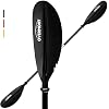 OVERMONT Paddel Aluminium Doppelpaddel SUP Paddel 222cm mit verstellbaren Paddel-Blätter für Kanusport Kajakfahren Kanadier Boot Ruderboot Schwarz/Rot/Orange