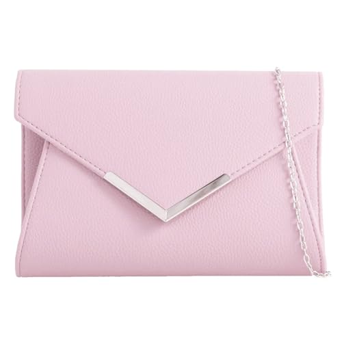 Sac enveloppe rose format medium résistant pour emporter vos essentiels en soirée