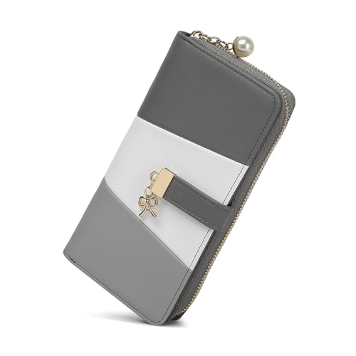 Miss Lulu Cartera para Mujer de PU Larga,Diseño Práctico para Portar Dinero,Monedas y Tarjetas en Tu Vida Cotidiana