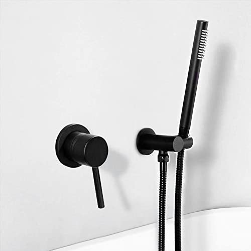 Douche à main noire avec mitigeur mural salle de bain