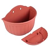 FUTUREORYY Half Round Hanging Flower Pot Plastic Wall-Mounted Planter 13x18cm Small Brick Red Indoor Outdoor Semi Circle Flowerpot for Herbs and Succulents
