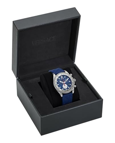 Versace Chrono X Collection Luxury Mens Watch Timepieces with a Blue Strap and Dial Featuring a Stainless Steel Case4