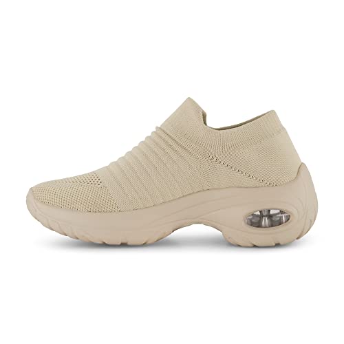 CUSHIONAIRE Women's Breeze Stretch Knit Slip on Sneaker +Memory Foam & LiteSole Technology2