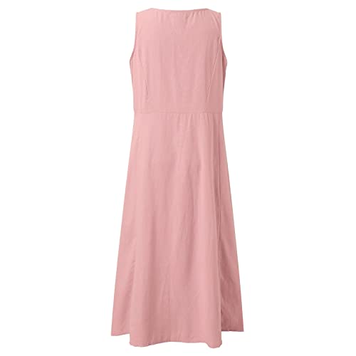 Robe d'été grande taille en coton avec poches légères et amples