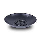 TZSSP Rain Chain Basin, Anchoring Basin for Rain Chain, Metal Bowl for Rain Chain Downspout Gutters, Rain Basin for Outdoor Garden, Lawn & Patio Water Feature, 11 Inches Diameter, Black