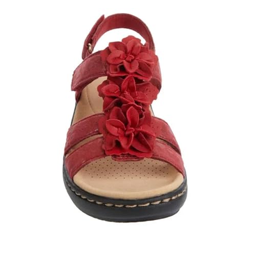 Summer Sandals Women Round Toe Flower Platform Sandals Woman Wedge3