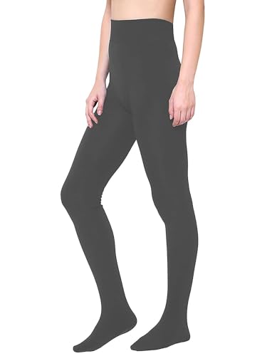 Image of Brachy Women's Warm Fur Stockings | Thermal Fleece-Lined High Waist Pantyhose | Stretch Footed Winter Leggings with Socks -(BCA FULLFURJEGQ1-P)