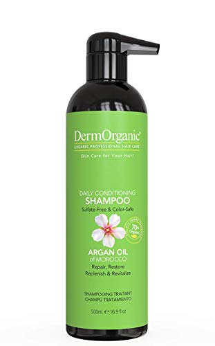 DermOrganic Daily Conditioning Shampoo with Argan Oil - Sulfate-Free & Color-Safe, 16.9 fl.oz.