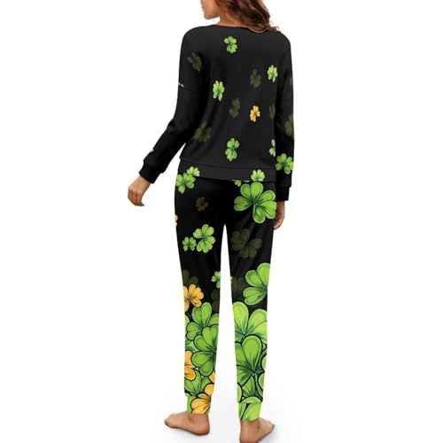 Image of Women's Pajamas Set Soft 2 Piece Loungewear Long Sleeve Pj Set Matching Sleepwear with Pockets for Women Plus Size