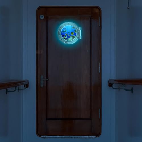 PINNKL Decalques de parede para vigias | Decalques para janelas de vigia de parede,Artes de parede l