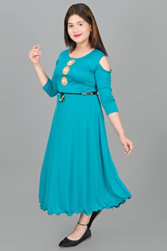 Image of SFC Fashion Cotton Casual Solid Midi Frock Dress for Girls