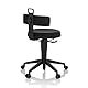 hjh OFFICE Balancestuhl höhenverstellbar TOP Work Flex beweglicher Arbeitshocker mit Rückenlehne, Stoff Schwarz
