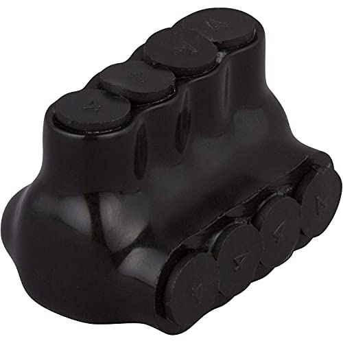 Image of Morris Products 97526 Black Insulated Multi-Cable Connector - Single Entry 4 Ports 1 /0 - 14, 4, 4 AWG, Dual Rated CU9AL Aluminum, 600V, cULus Listed