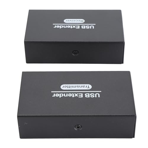 Estensore USB 2.0, 4 Porte su Rete Cat5e Cat6 Cat7 Fino a 120 Metri, Estensione LAN Ethernet, Compatibile con Windows macOS Android Linux, Alimentatore Europeo