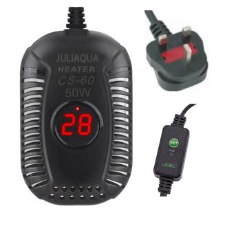 JULIAQUA Aquarium Heater with Temperature Display, Aquarium Heater Setting, Fish Heating Rod, Turtle Heater 25W/50W/100W/150W (G-50W)