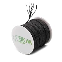 9KM DWLIFE 100% Kevlar Schnur Mehrzweck-Geflechtschnur Drachenschnur Campingschnur Angelschnur Modellraketen Hitze und Schnittfest Schwarz(22kg~680kg)