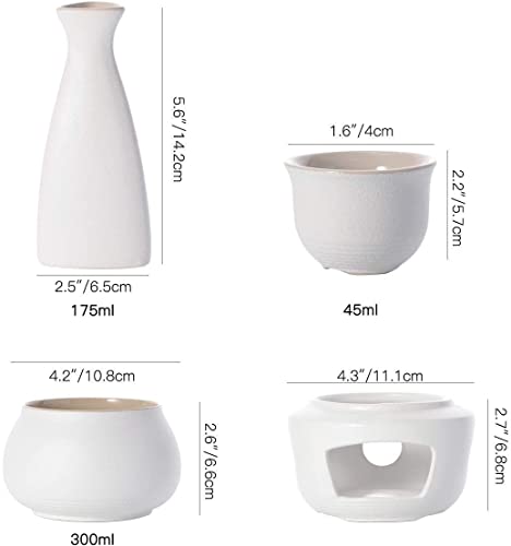 Juego de sake y tazas con calentador, el regalo ideal de porcelana tradicional 5