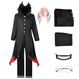 Tokisaki Dandadan Cosplay Costume Outfit with Trench Coat Mask Anime Uniform Suit Halloween(S,dadana-black-B)
