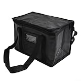 Jotekonoby Isolierte Pizza-Liefertasche zum Mitnehmen, große Kapazität, Thermo-Lebensmitteltasche, kommerzielle Qualität mit doppeltem Reißverschluss und Vordertasche, wasserdichtes Oxford (16 l)