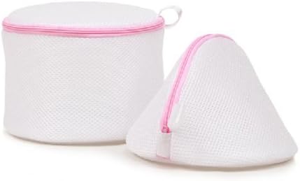 2015 Bra Wash Laundry Portable Mesh Bag with Plastic Frame Construction White color (Cylinder)