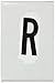 Brady 6450-R, Quik-Align Labels, 2" Height, Black, Legend "R" (10 per Package)