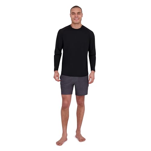 Spyder Men's Waffle Knit Long Sleeve Rashguard – UPF+, Quick-Dry, Swim Shirt, Surfing, Hiking, Workouts4
