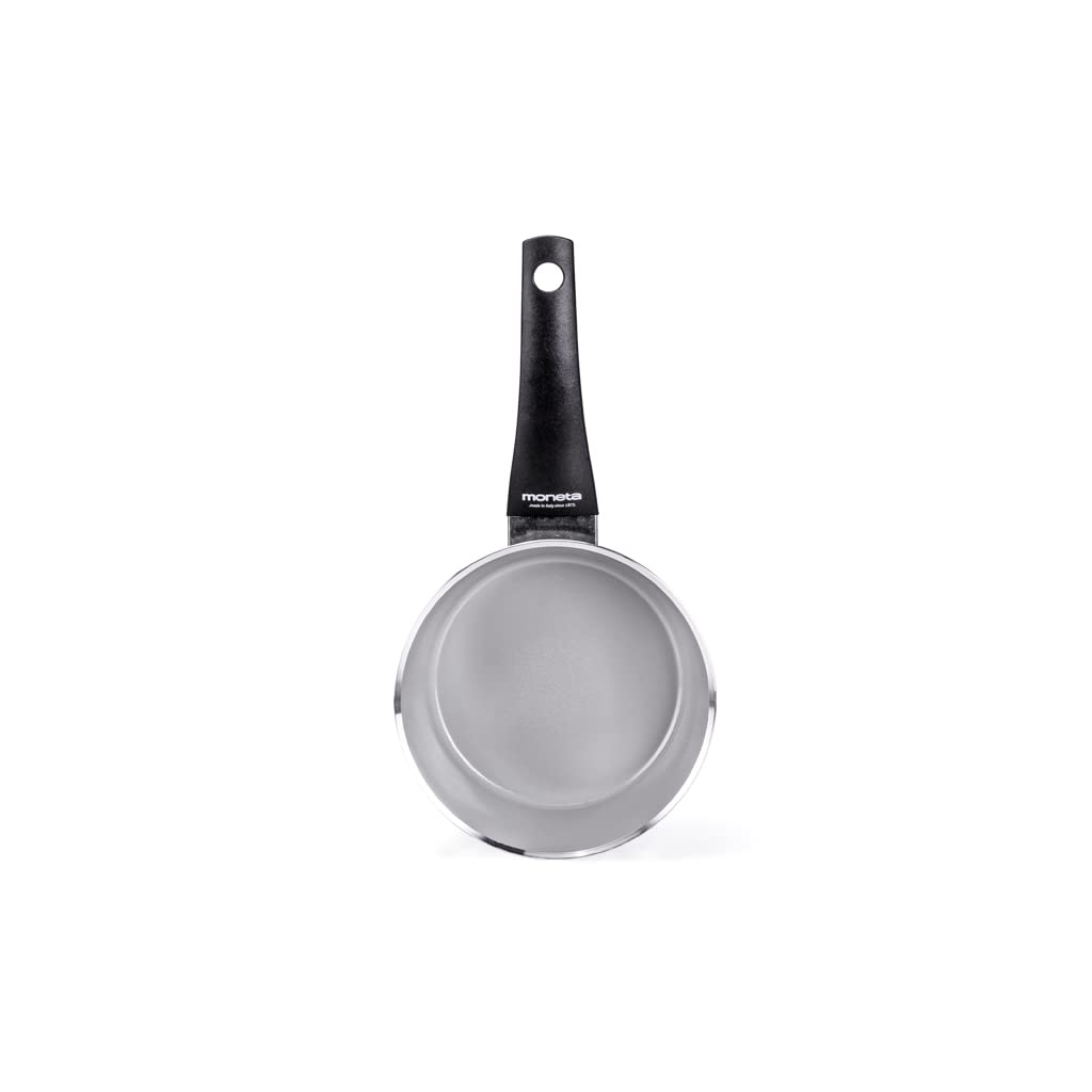 Moneta Futura casseruola 1manico, 16cm, rivestimento naturale FineGres (NO PFAS), anche per induzione. 100% Made in Italy