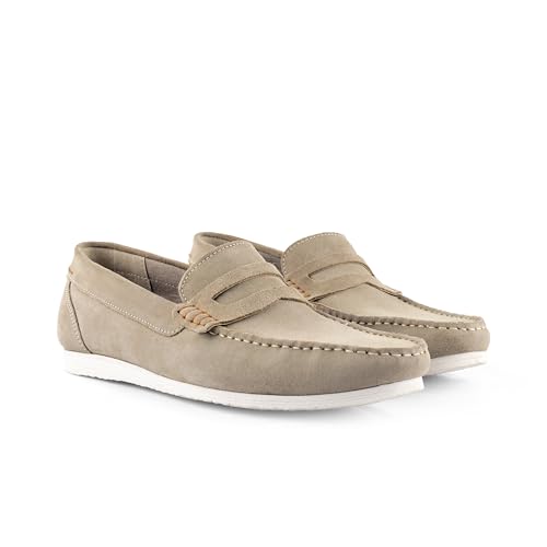 Image of Silver Street London Stanhope Mens Casual Suede Slip on Loafers Sizes 7-12 (Sand, UK Footwear Size System, Adult, Men, Numeric, Medium, 10)