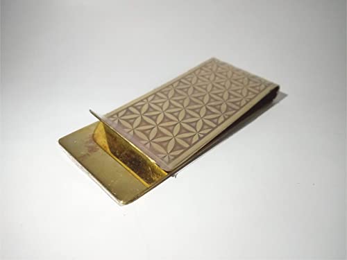 Image of Money Clips in Brass Front Pocket Minimalist Slim Credit Card Holder, Cash Clip Size: 3cm x 7.5cm
