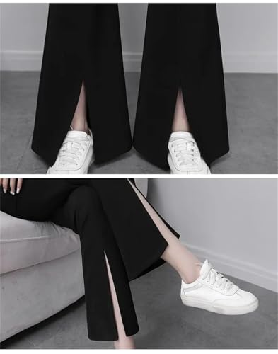 Women High Waist Split Hem Bell-Bottoms Pants Wear Zipper Fly Trousers2