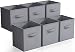 Sorbus Foldable Storage Cube Basket Bin, 6 Pack, Grey