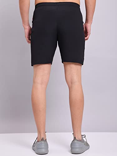 Image of TECHNOSPORT Men Solid Slim Fit Sports Shorts Techno LITE UPF50+ Polyester Mid Rise Drawstring Shorts Pant for Men Gym Workout Running Cricket Casual Quick Dry