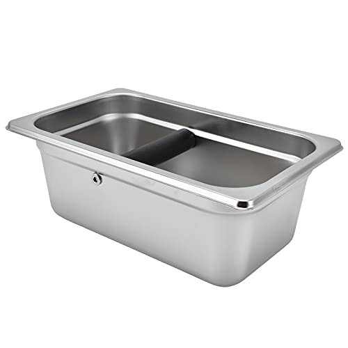 Coffee Knock Box Cubo Semiautomático de Acero Contenedor de Posos de café con Recipiente para Máquina de café Contenedores de café (Caja de escoria (rectángulo de acero