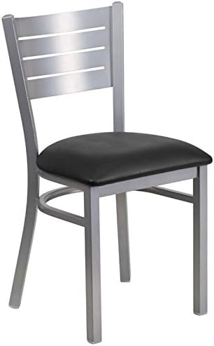 Bowery Hill Silla de comedor de restaurante en negro y plata