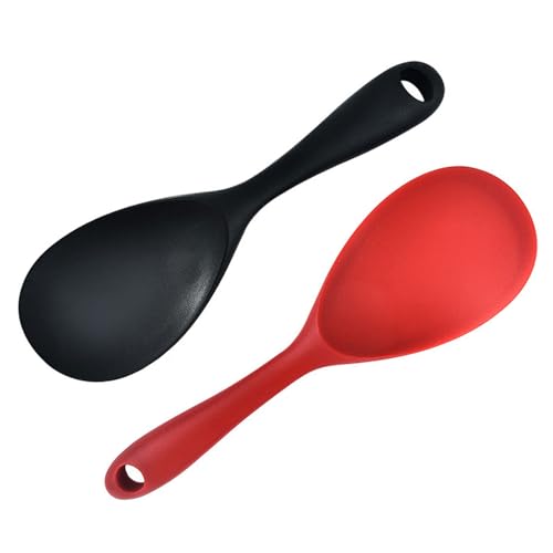Antihaft Reiskocher Reislöffel, Silikon Reislöffel, Servierlöffel Silikon, Silikon Kochlöffel Für Kartoffelpüree, 2 Stück Reis Kocher...
