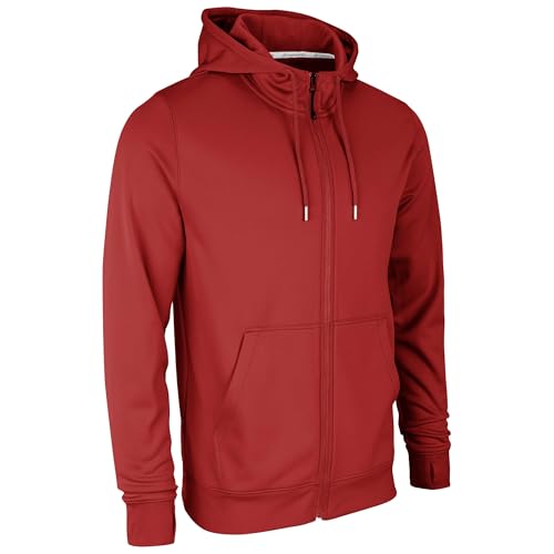 CHAMPRO Kids' Standard Lineup Fleece Zip Up Hoodie, Scarlet