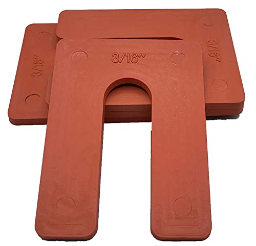 Image of 3 /16 x 3 x 4 Plastic U-Shims - Orange - 25 /Pack