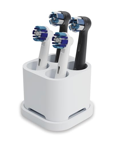 Qikfresh - Support pour 4 brossettes et brosses à Dents - Compatible avec Oral-B, IO, Philips Sonicare, Waterpik, Fairywill - en Silicone de qualité...
