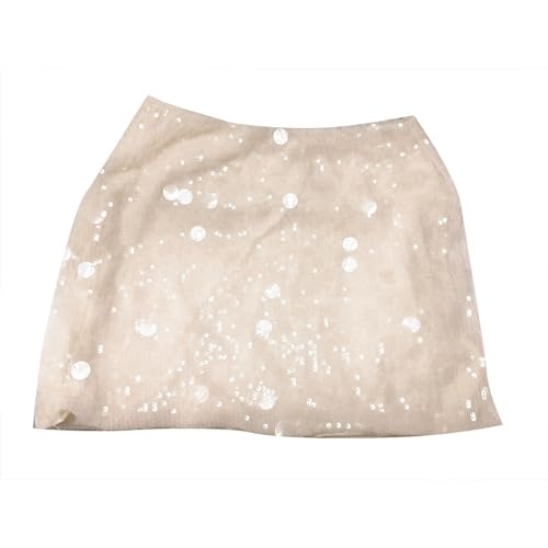 ROYIYI Minigonna con paillettes scintillanti da donna a vita alta lucida gonna irregolare con paillettes modellante gonna lucida con gonna avvolgente per la festa del carnevale, Rosa-2., M