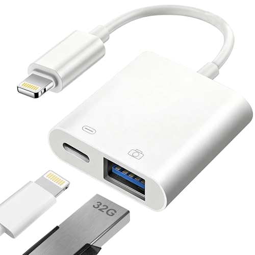 Ya en manzanajugosa.com: Adaptador de iPhone a USB OTG[Apple MFi Certified], Adaptador Lightning a USB para cámara con Puerto de Carga, Convertidor OTG for iPad, Unidades Flash, lectores de Tarjetas, Ratones, teclados, Midi